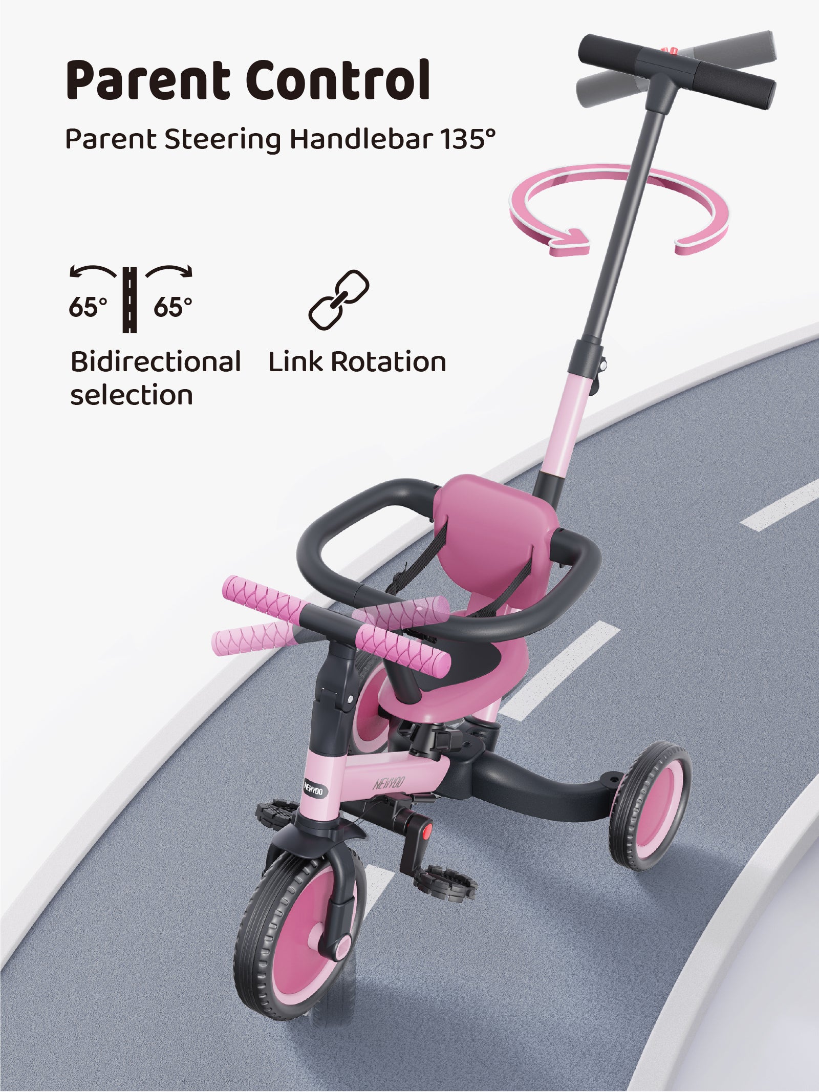 newyoo Tricycle, TR008, Pink