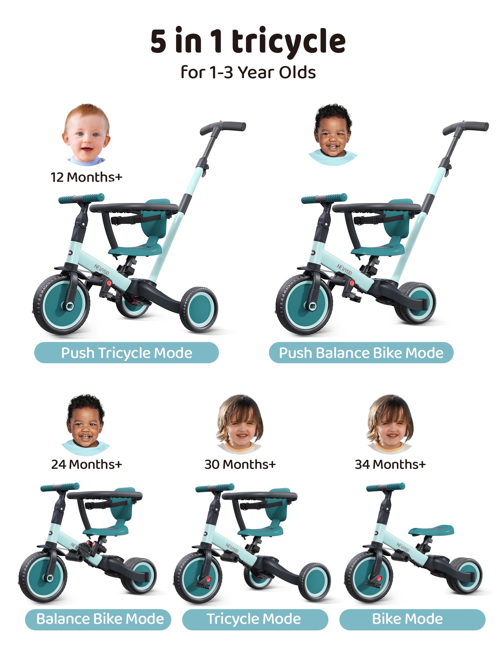newyoo Tricycle, TR008, Green