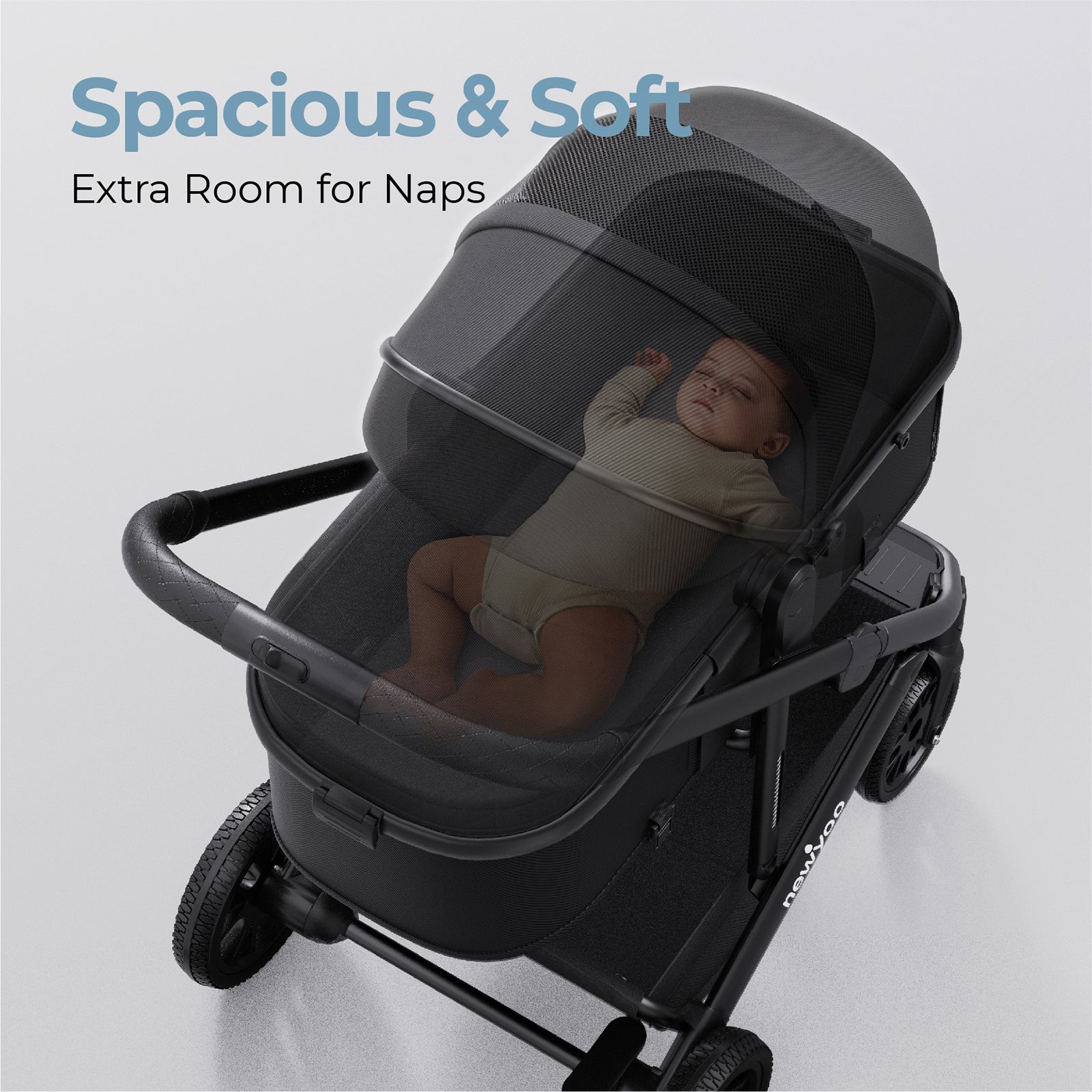 newyoo Baby Bassinet Stroller, Nestro 516M, Black