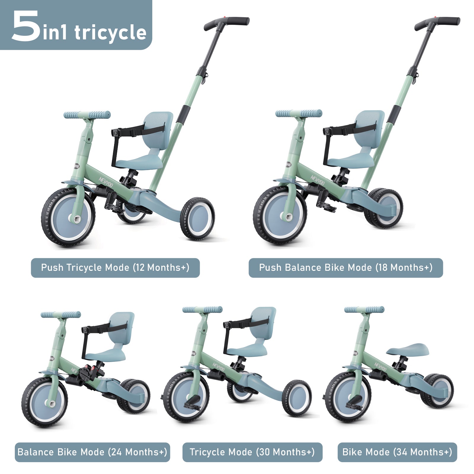 newyoo Tricycle, TR007, Green