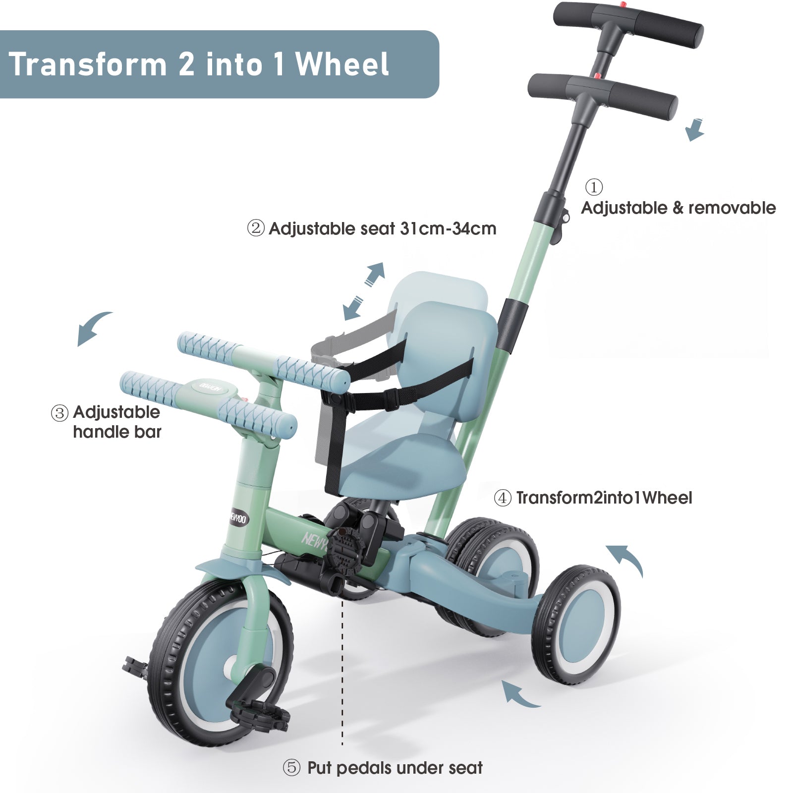 newyoo Tricycle, TR007, Green
