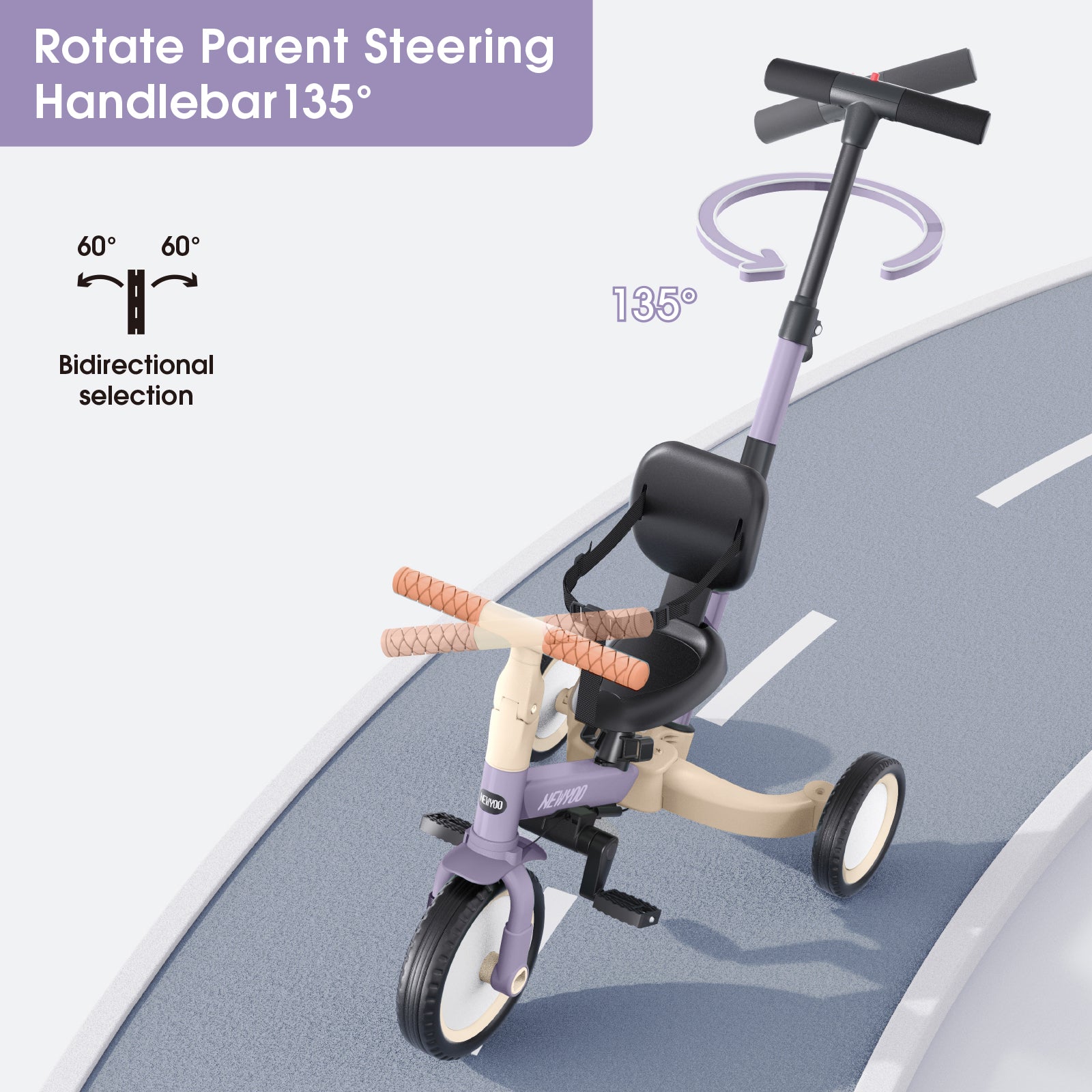 newyoo Tricycle, TR007, Purple