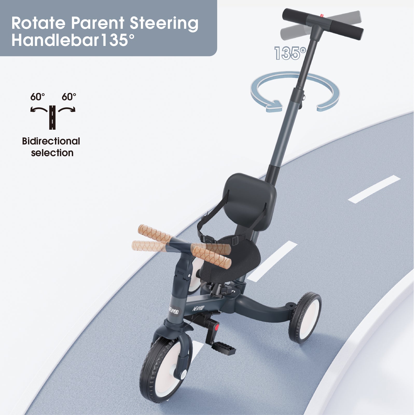 newyoo Tricycle, TR007, Dark Grey