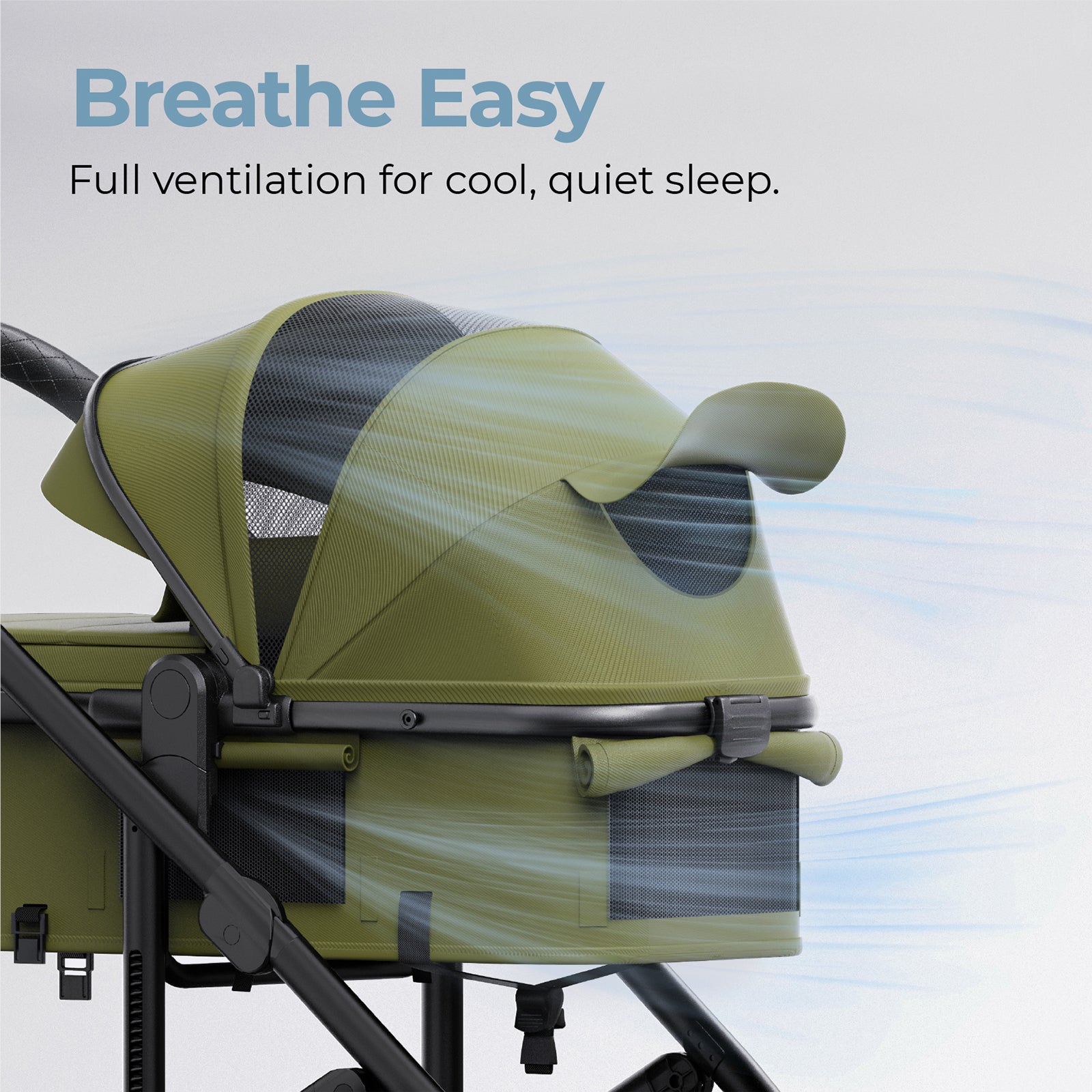 newyoo Baby Bassinet Stroller, Nestro 516M, Green