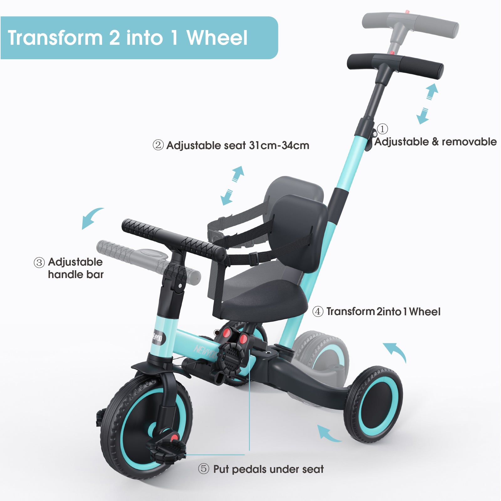 newyoo Tricycle, Blue, TR007