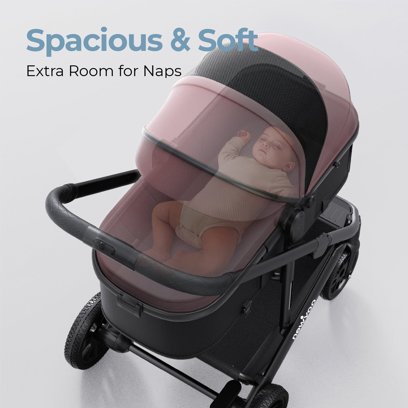 newyoo Baby Bassinet Stroller, Nestro 516M, Pink